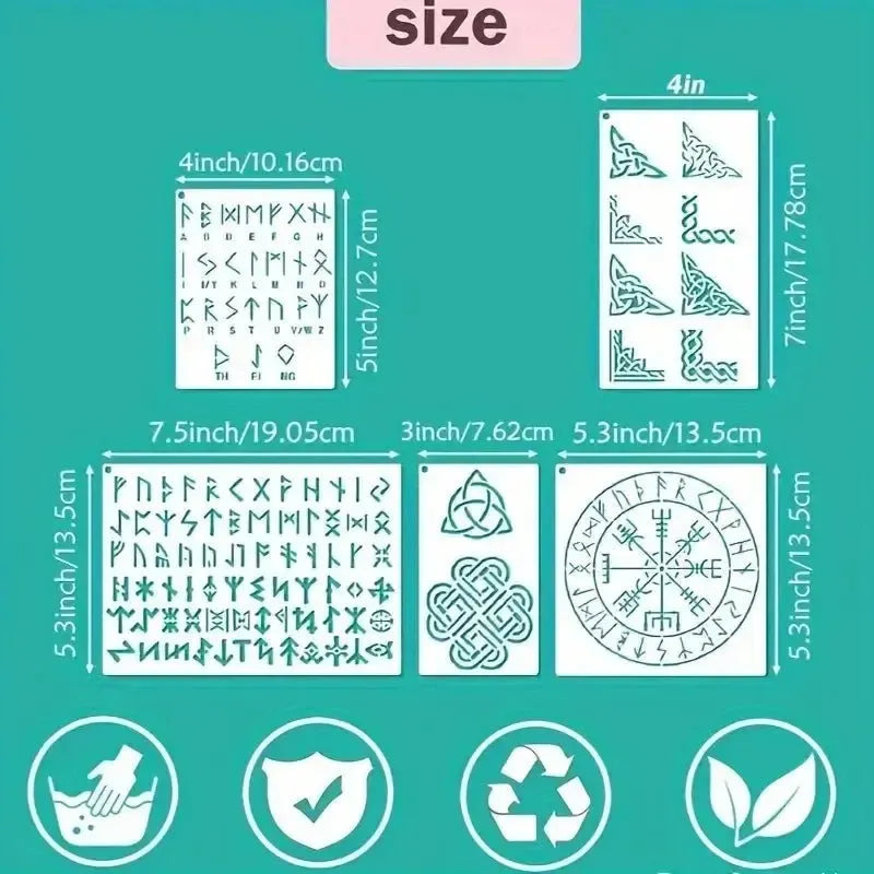 Viking Rune Stencils | Norse Symbol & Celtic Border Templates-4-Viking Warrior
