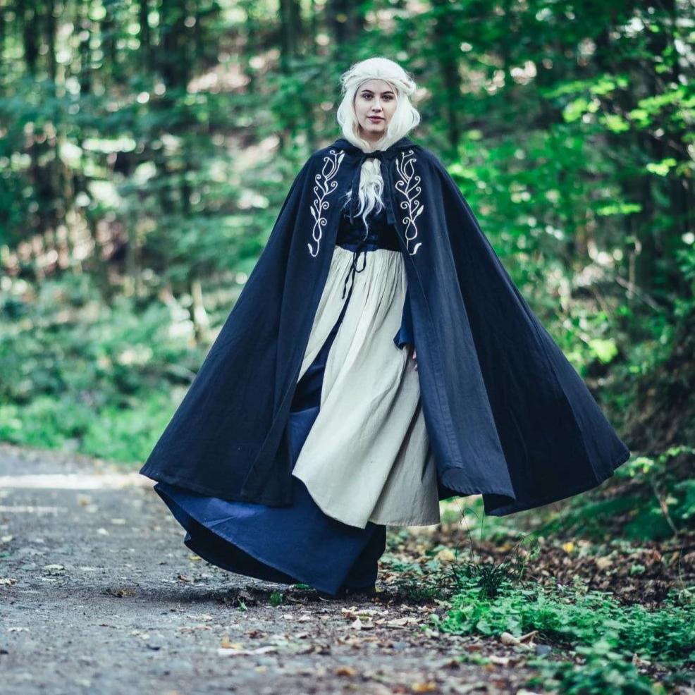 Viking Cloak with Hood in Green
