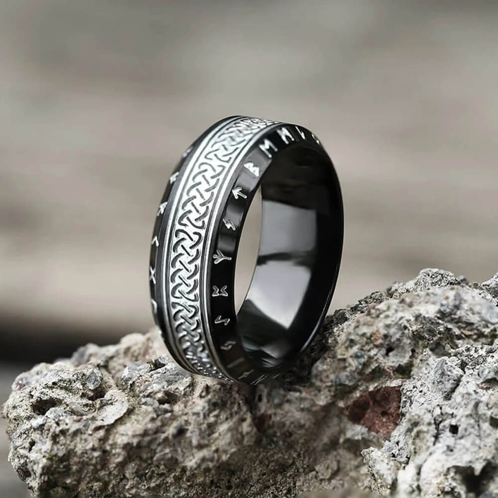 Rune Celtic Knot Stainless Steel Ring
