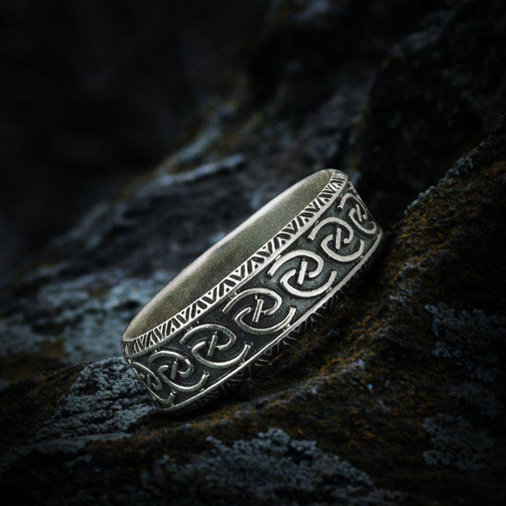Unique Ornament Ring Sterling Silver Norse Jewelry-1