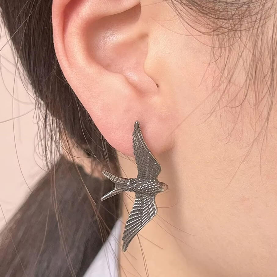 Viking Raven Wing Drop Earrings | Feathered Norse Design