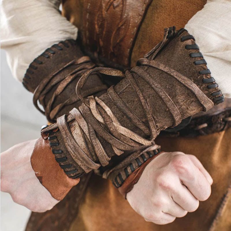 Leather Viking Arm Bracers Armor