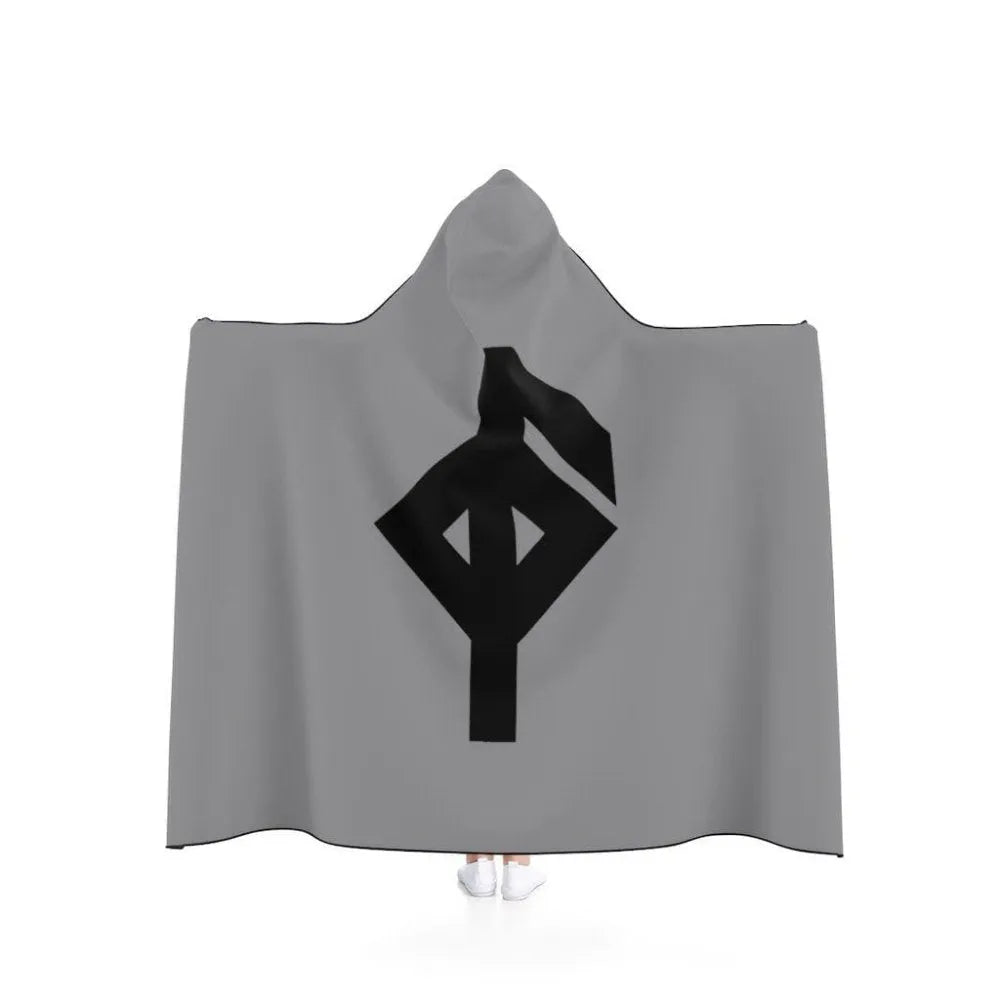 Gray Viking Health Rune Symbol Hooded Blanket-1-Viking Warrior