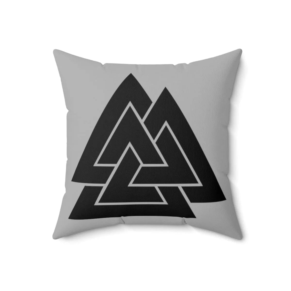 Gray Viking Valknut Rune Symbol Cushion-1-Viking Warrior