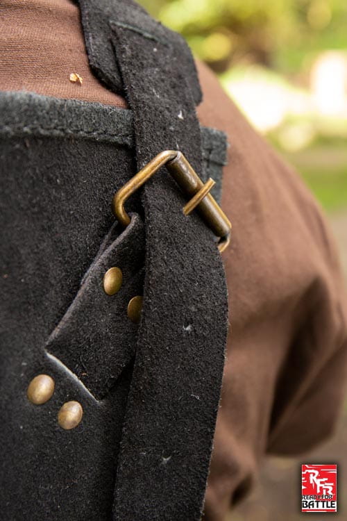 Viking Armor (Black) - Norse Leather Lamellar Cuirass - Adjustable-4-Viking Warrior