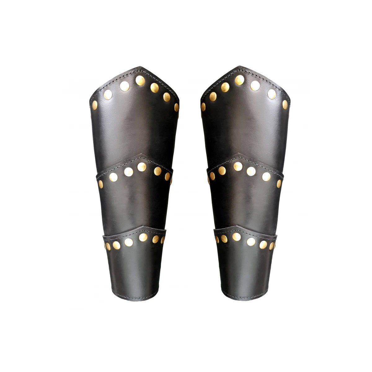 Black Leather Viking Arm Bracer with Rivets