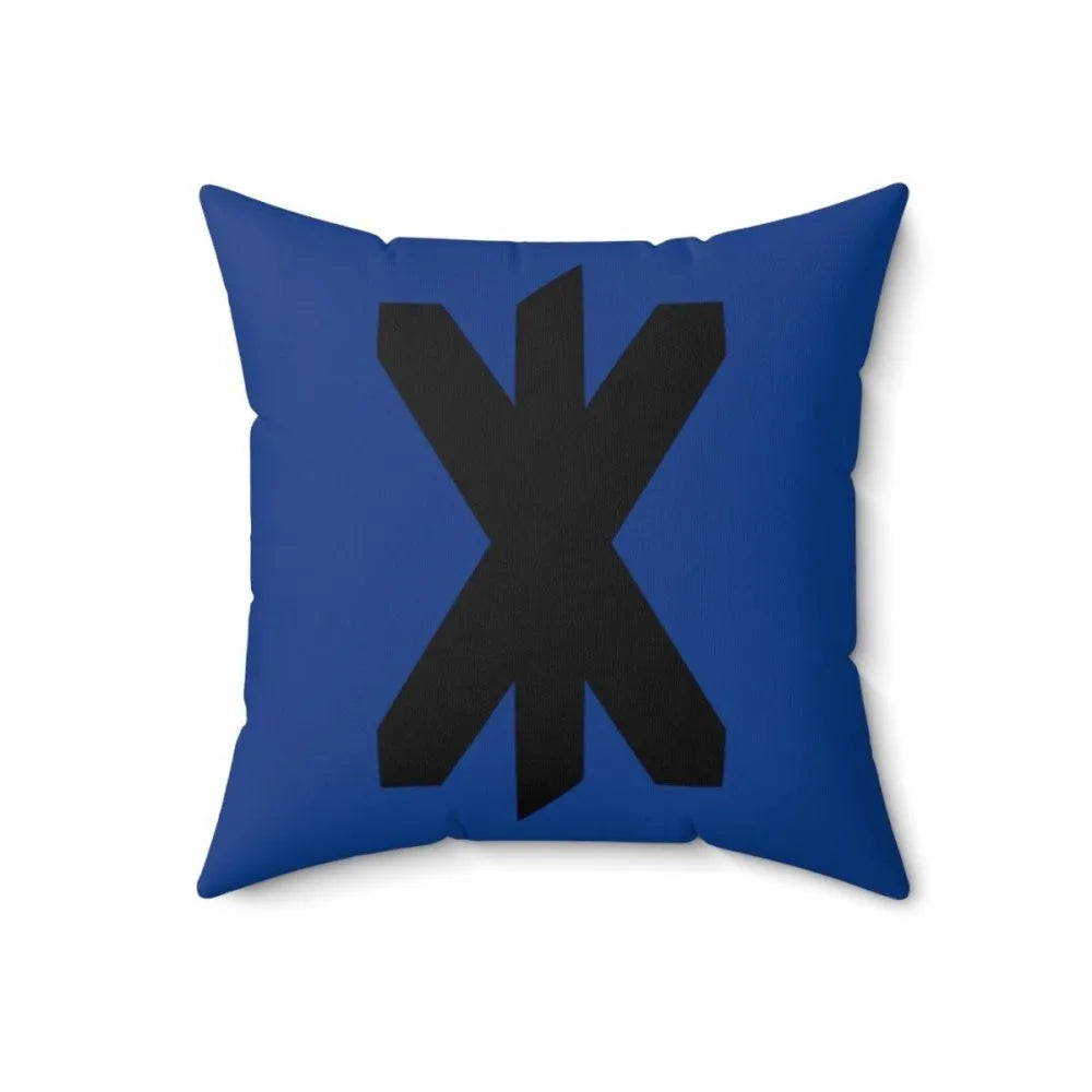 Blue Viking Strength Rune Symbol Cushion-1-Viking Warrior