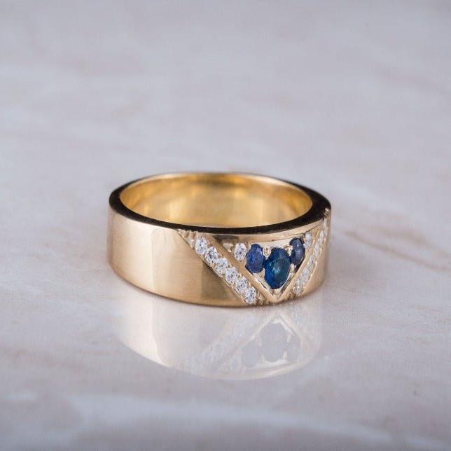 14K Gold Ring with Cubic Zirconia Handmade Viking Workshop Jewelry-6