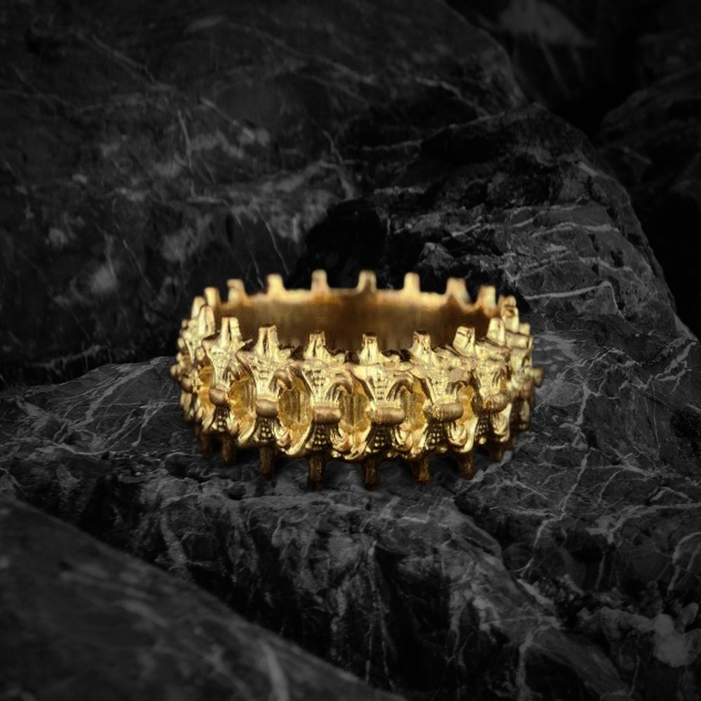 14K Gold Spine Ring Viking Workshop Jewelry-1