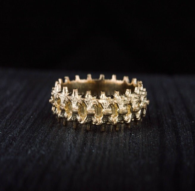 14K Gold Spine Ring Viking Workshop Jewelry-3