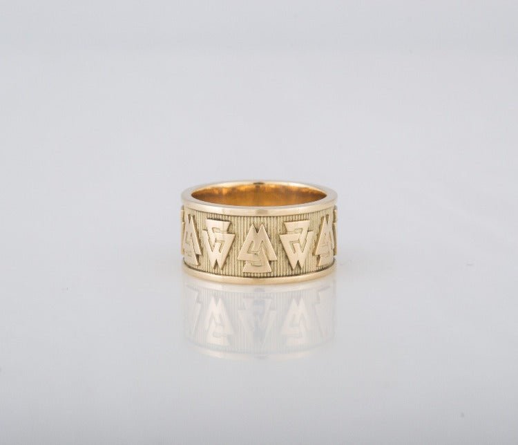 14K Gold Valknut Symbol Norse Ring-3