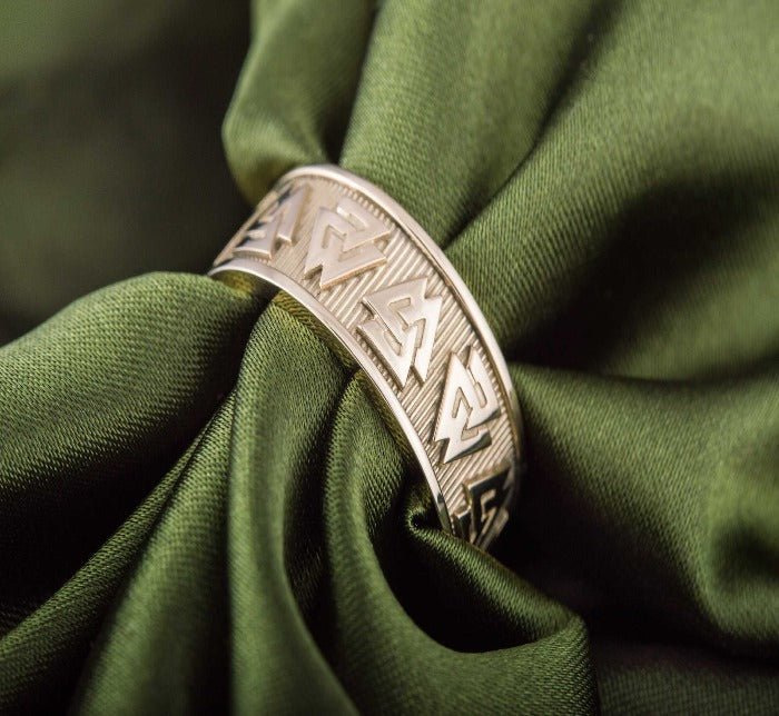 14K Gold Valknut Symbol Norse Ring-5