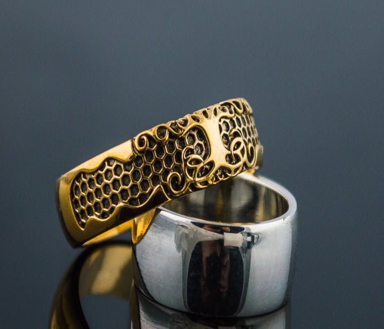 14K Gold Yggdrasil Symbol Ring Viking Jewelry-3