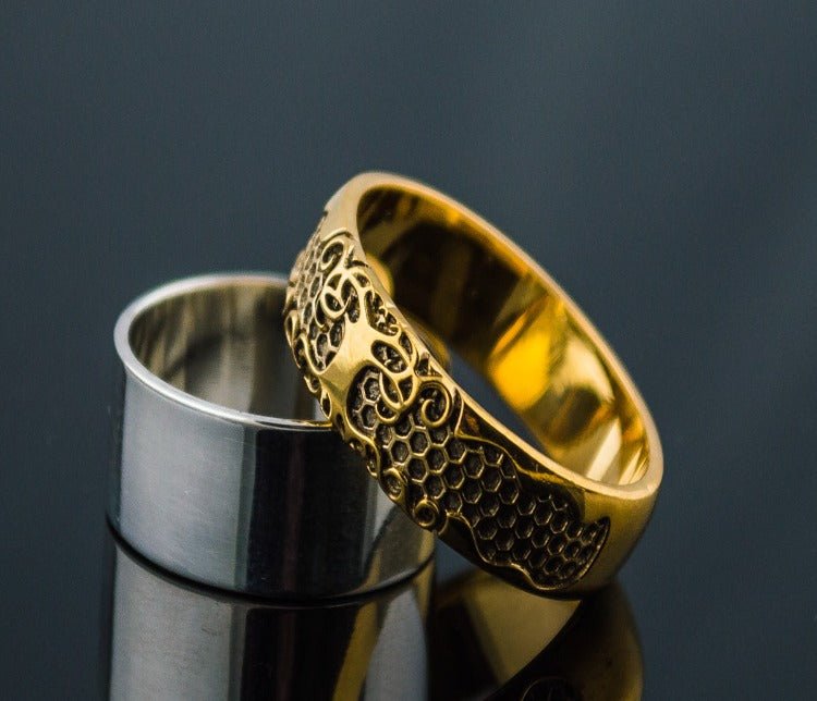 14K Gold Yggdrasil Symbol Ring Viking Jewelry-6