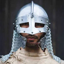 Steel Viking Raven Helmet with Chainmail | Battle-Ready Armor-2-Viking Warrior