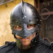 Steel Viking Raven Helmet with Chainmail | Battle-Ready Armor-1-Viking Warrior