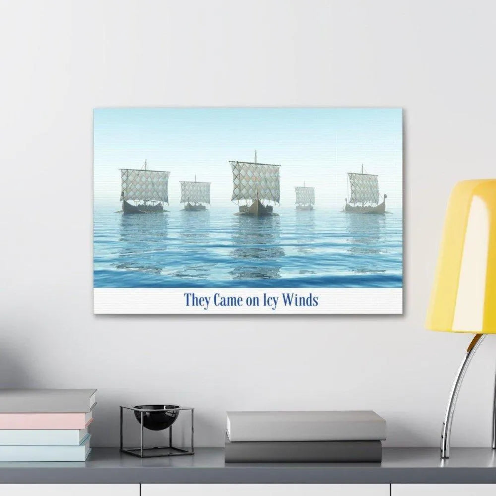 Viking Art on Canvas - "They Came on Icy Winds"-4-Viking Warrior