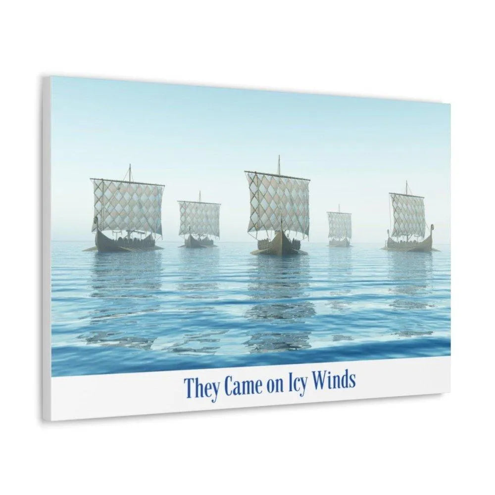 Viking Art on Canvas - "They Came on Icy Winds"-16-Viking Warrior