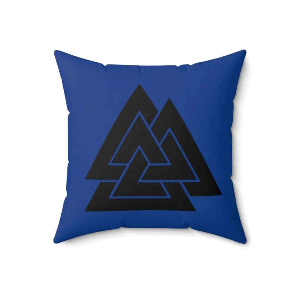 Blue Viking Valknut Rune Symbol Cushion-1-Viking Warrior
