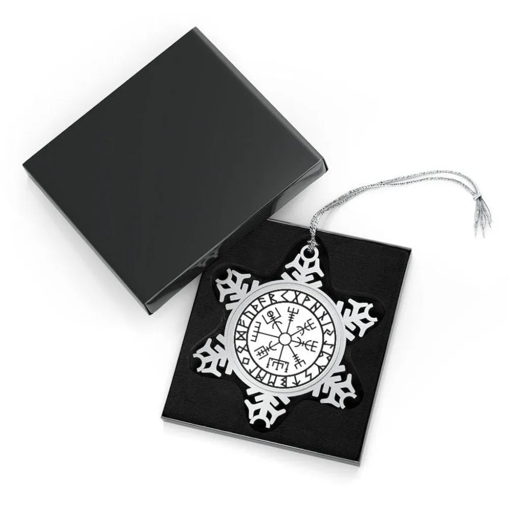 Viking Christmas Vegvisir Compass Snowflake Ornament-2-Viking Warrior