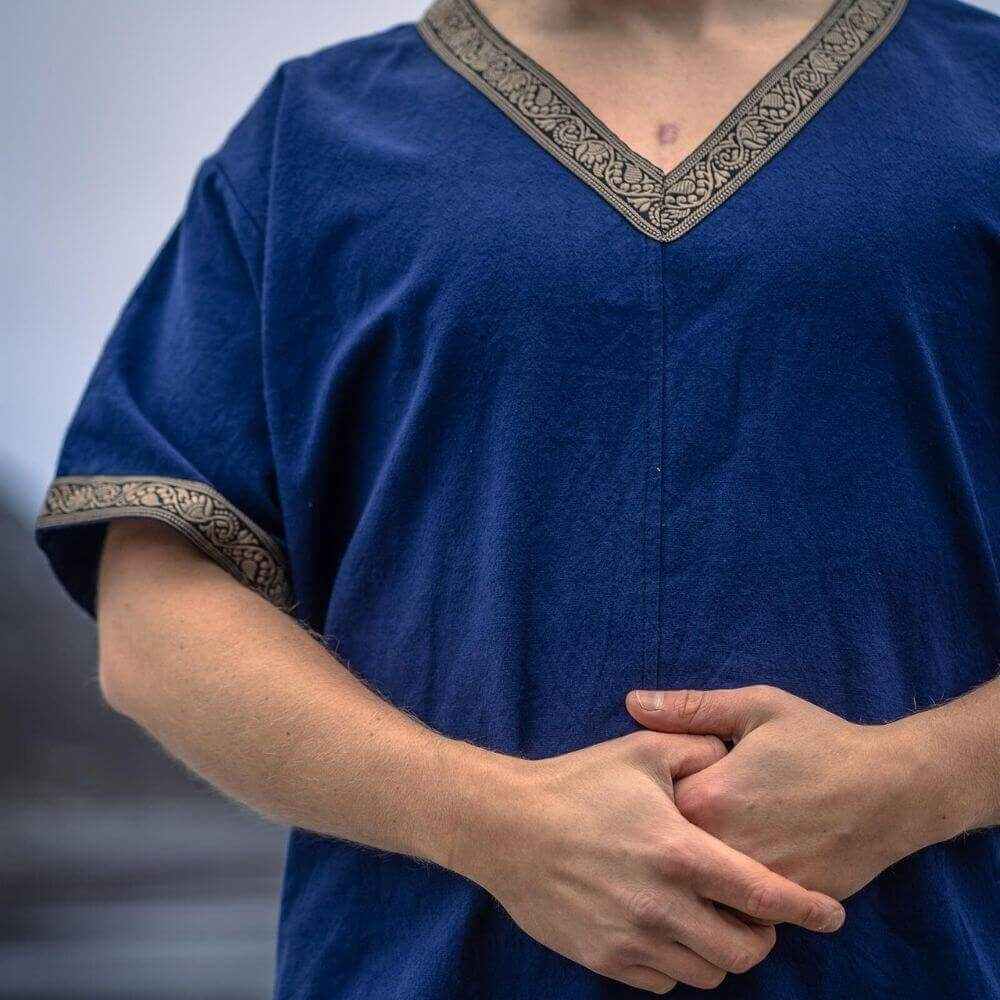 Short Blue Viking Tunic-3-Viking Warrior