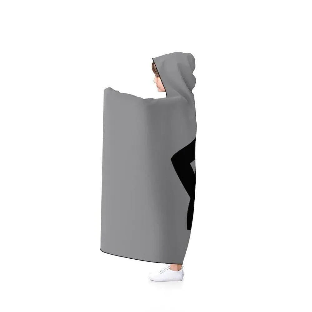 Gray Viking Health Rune Symbol Hooded Blanket-2-Viking Warrior