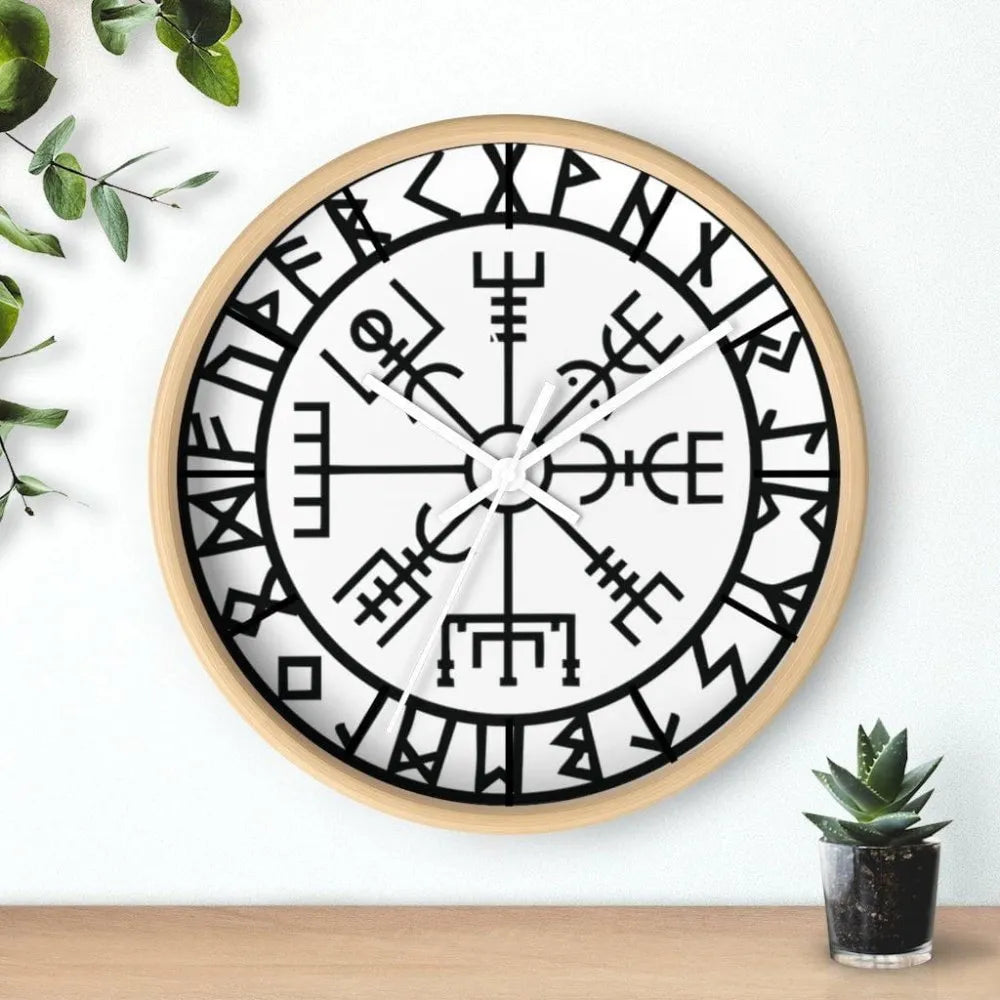 Viking Vegvisir Wayfinder Compass Wall clock-6-Viking Warrior