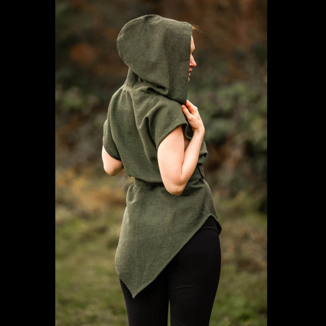 Hooded Green Viking Tunic for Women | Belt Included