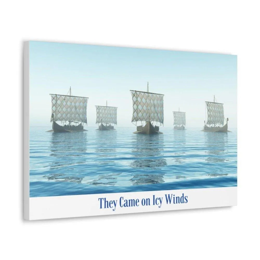 Viking Art on Canvas - "They Came on Icy Winds"-2-Viking Warrior