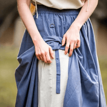 Blue & Natural Viking Skirt | Double Layer with Slit-2-Viking Warrior