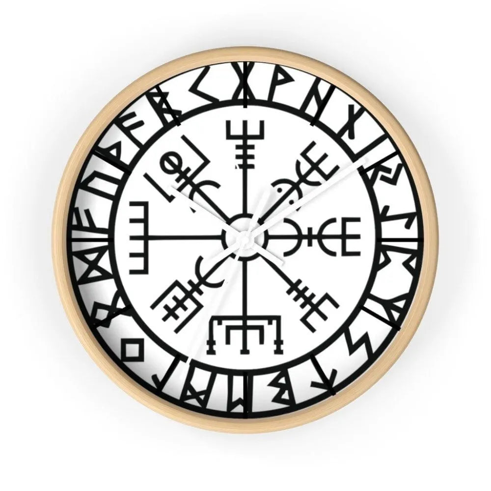 Viking Vegvisir Wayfinder Compass Wall clock-4-Viking Warrior