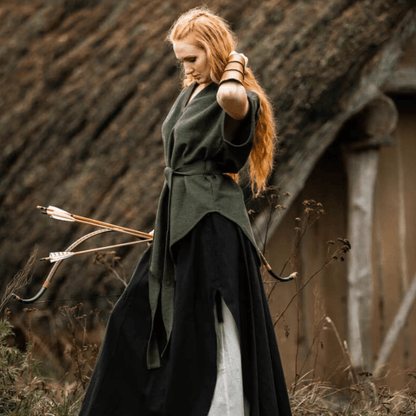 Hooded Green Viking Tunic for Women | Belt Included-7-Viking Warrior