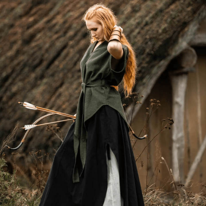 Hooded Green Viking Tunic for Women | Belt Included