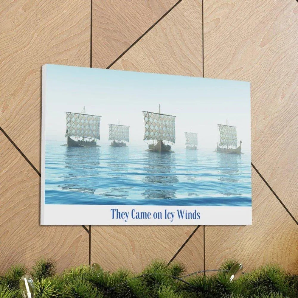 Viking Art on Canvas - "They Came on Icy Winds"-7-Viking Warrior