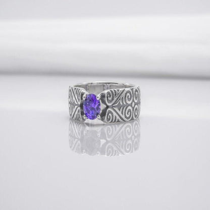925 Silver Ring With Unique Ornament, Handcrafted Jewelry-2