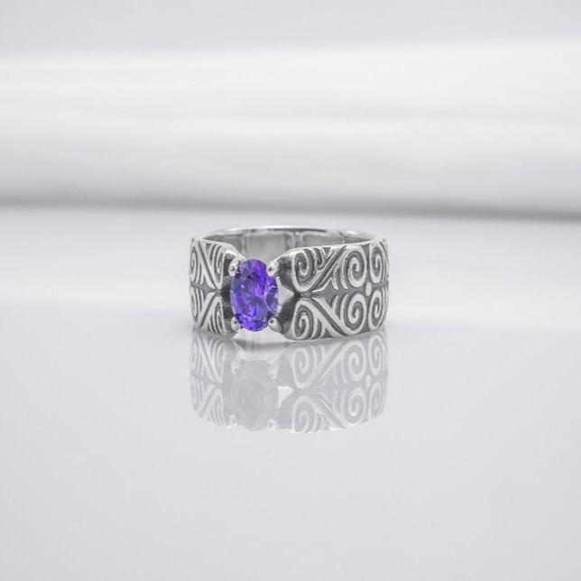 925 Silver Ring With Unique Ornament, Handcrafted Jewelry-2
