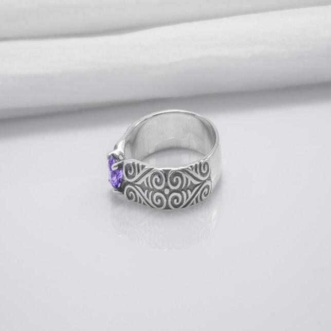 925 Silver Ring With Unique Ornament, Handcrafted Jewelry-4