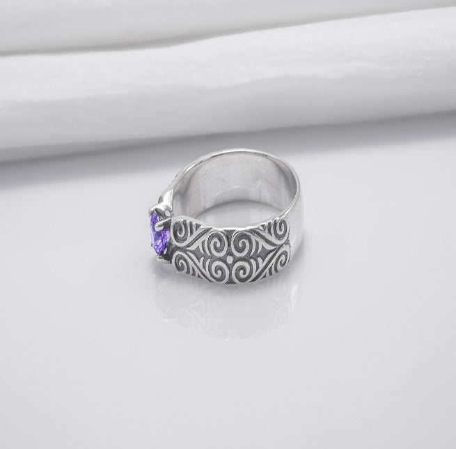 925 Silver Ring With Unique Ornament, Handcrafted Jewelry-4