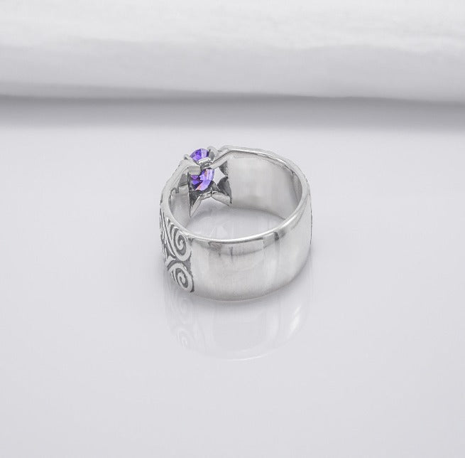 925 Silver Ring With Unique Ornament, Handcrafted Jewelry-5