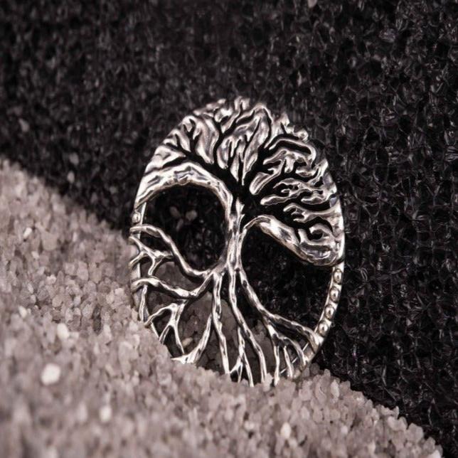 925 silver Yggdrasil The World Tree Pendant, Unique Handcrafted Viking Jewelry-3