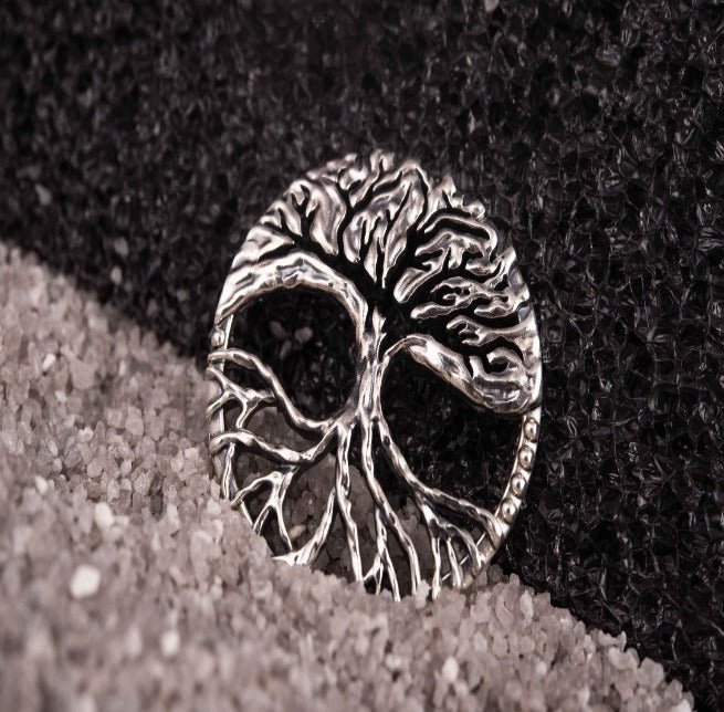 925 silver Yggdrasil The World Tree Pendant, Unique Handcrafted Viking Jewelry-3