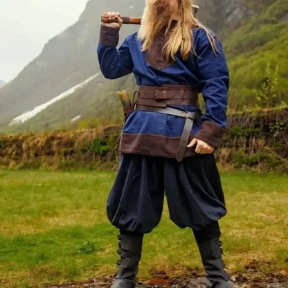 Black Cotton Viking Rus Pants | Drawstring Waist-4-Viking Warrior