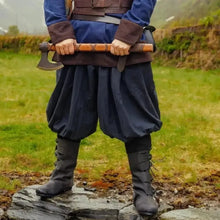 Black Cotton Viking Rus Pants | Drawstring Waist-1-Viking Warrior
