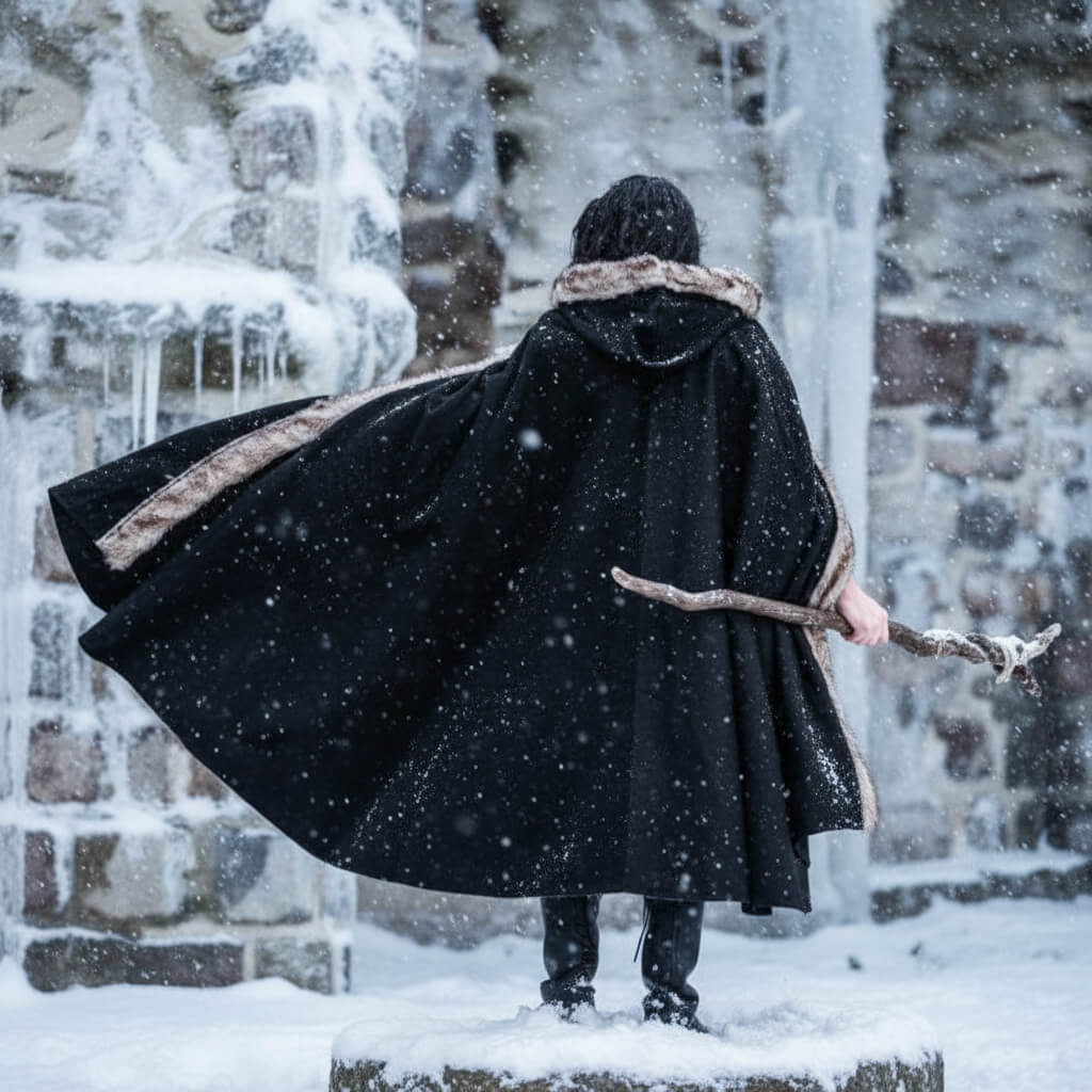 Viking Cloak or Cape With Faux Fur for Men 