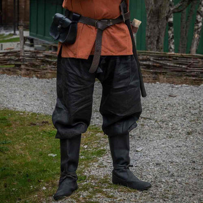 Black Linen Viking Pants-3-Viking Warrior