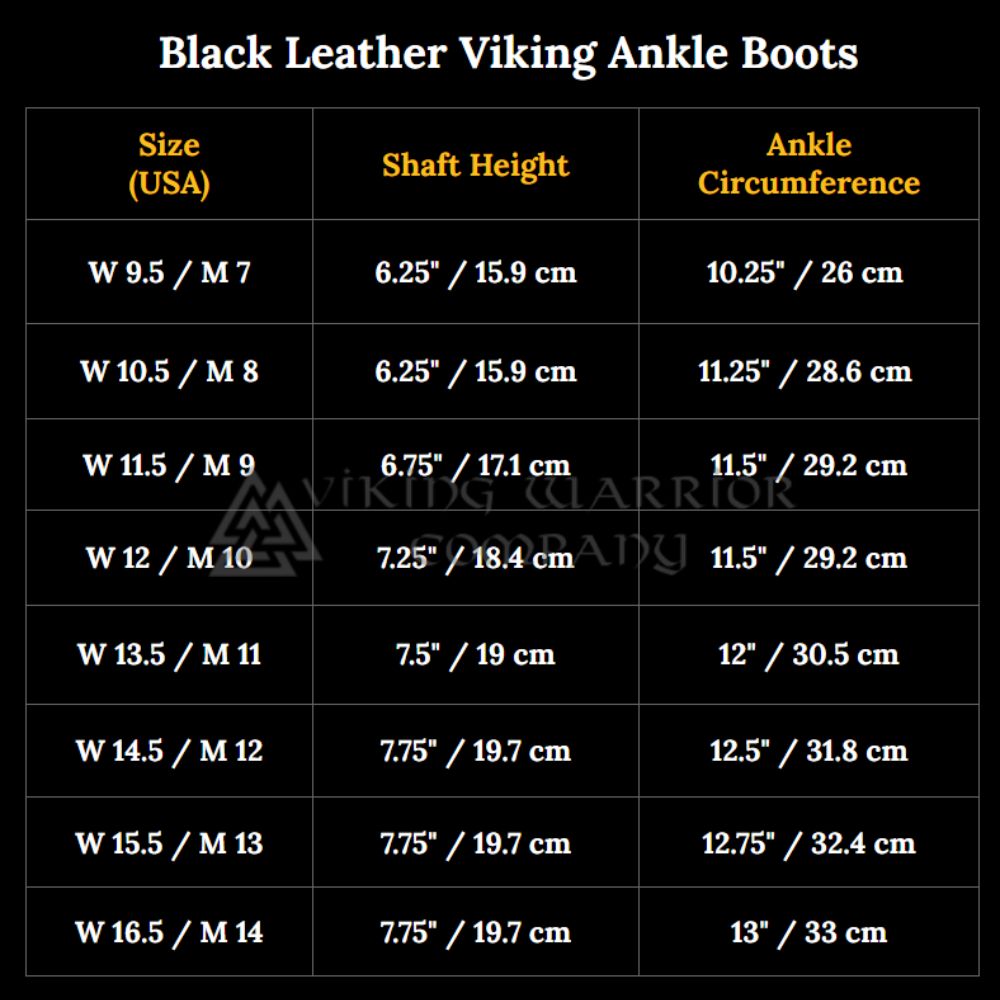 Black Leather Viking Ankle Boots | Four-String Adjustment