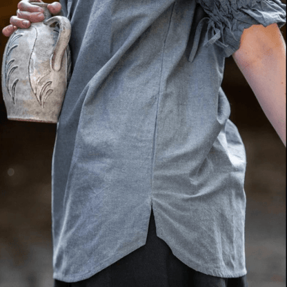 Blue Short Sleeve Blouse | Off-Shoulder-8-Viking Warrior
