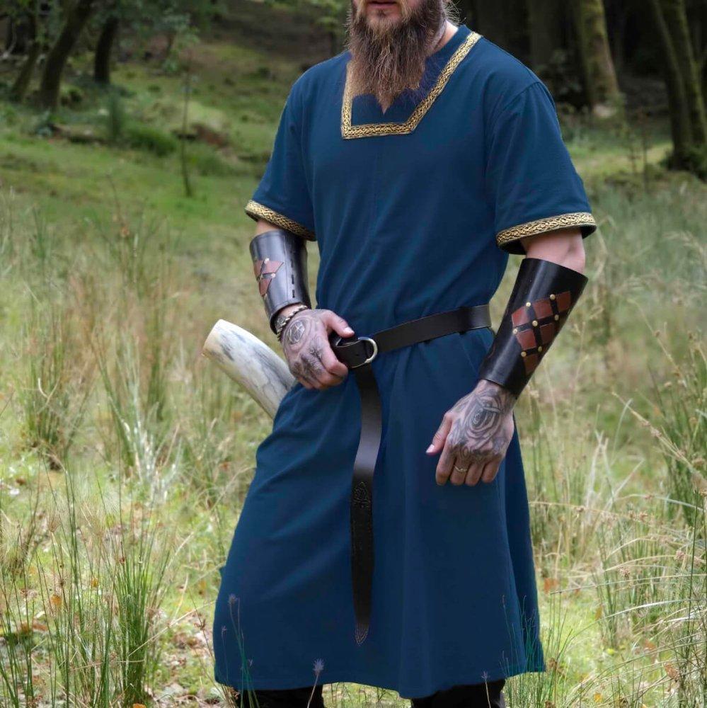 Blue short-sleeved Viking Tunic - noble Bardcore costume piece