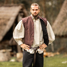 Brown Handwoven Cotton Viking Vest