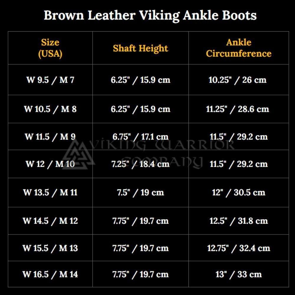 Brown Leather Viking Ankle Boots | Four-String Adjustment-3-Viking Warrior
